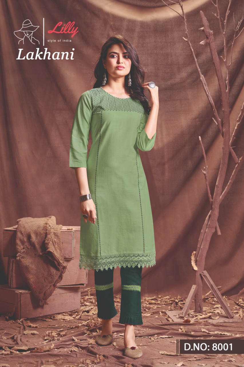 lilly style of india lakhani viscose astonishing look kurti with pant catalog