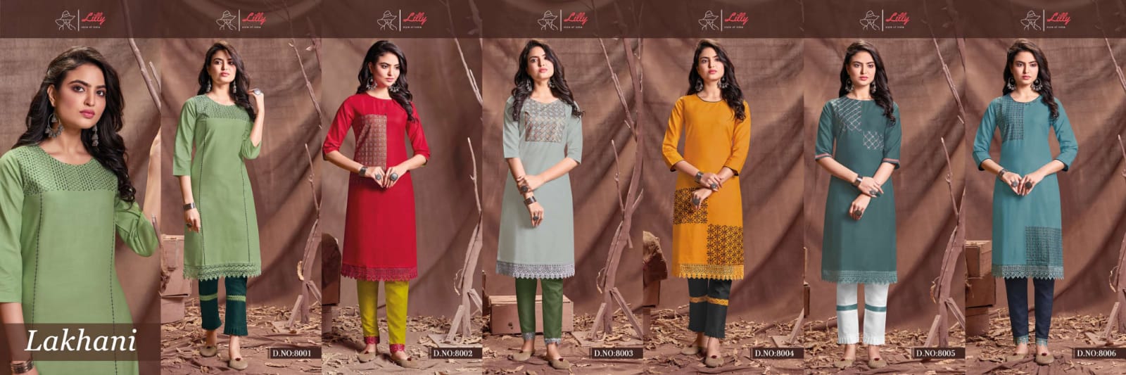 lilly style of india lakhani viscose astonishing look kurti with pant catalog