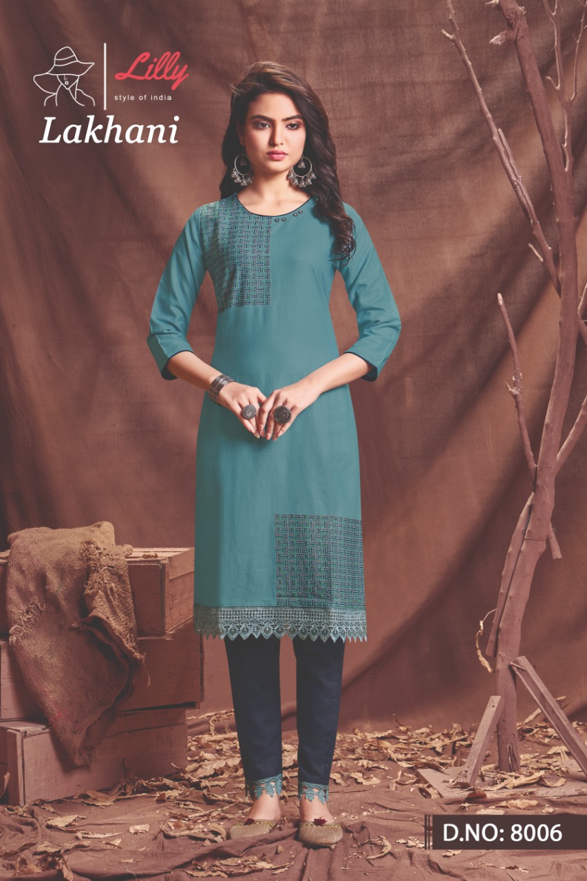 lilly style of india lakhani viscose astonishing look kurti with pant catalog