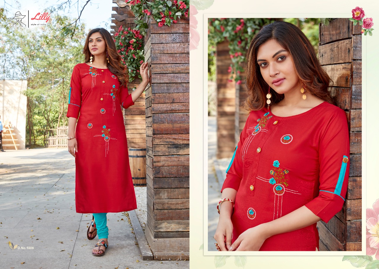 lilly style of india senorita rayon astonishing kurti catalog