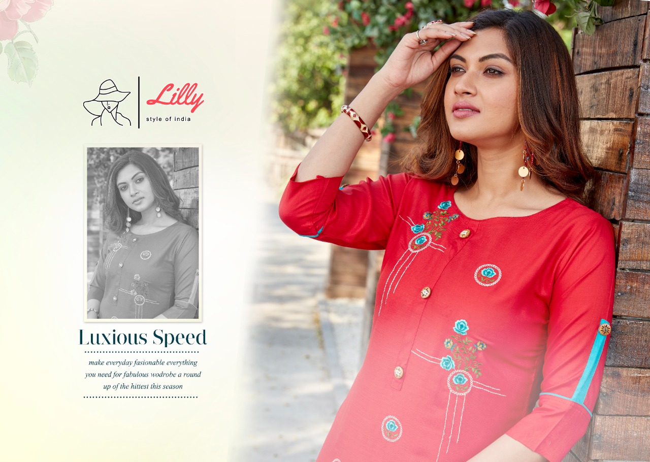 lilly style of india senorita rayon astonishing kurti catalog