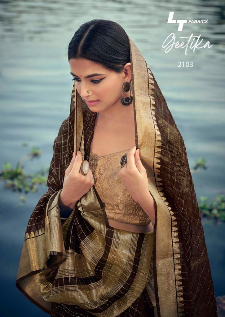 lt fashion geetika kora silk gorgeous look saree catalog