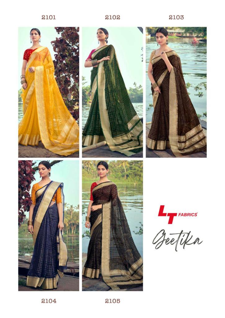 lt fashion geetika kora silk gorgeous look saree catalog