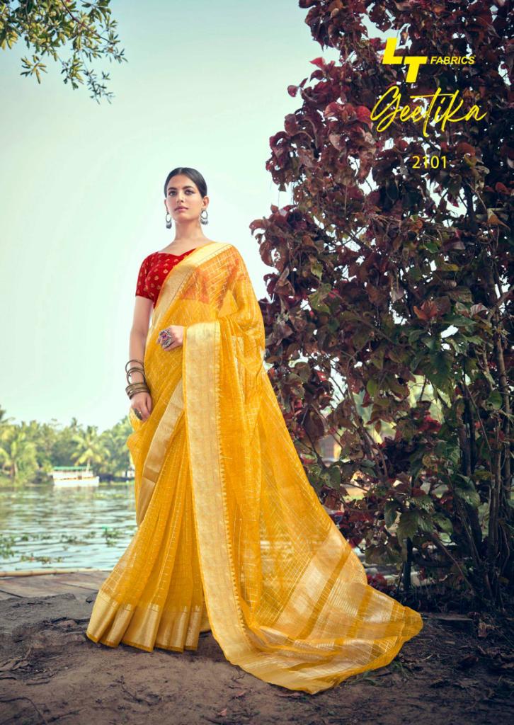 lt fashion geetika kora silk gorgeous look saree catalog