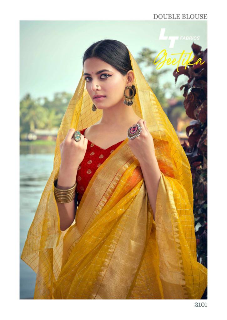 lt fashion geetika kora silk gorgeous look saree catalog