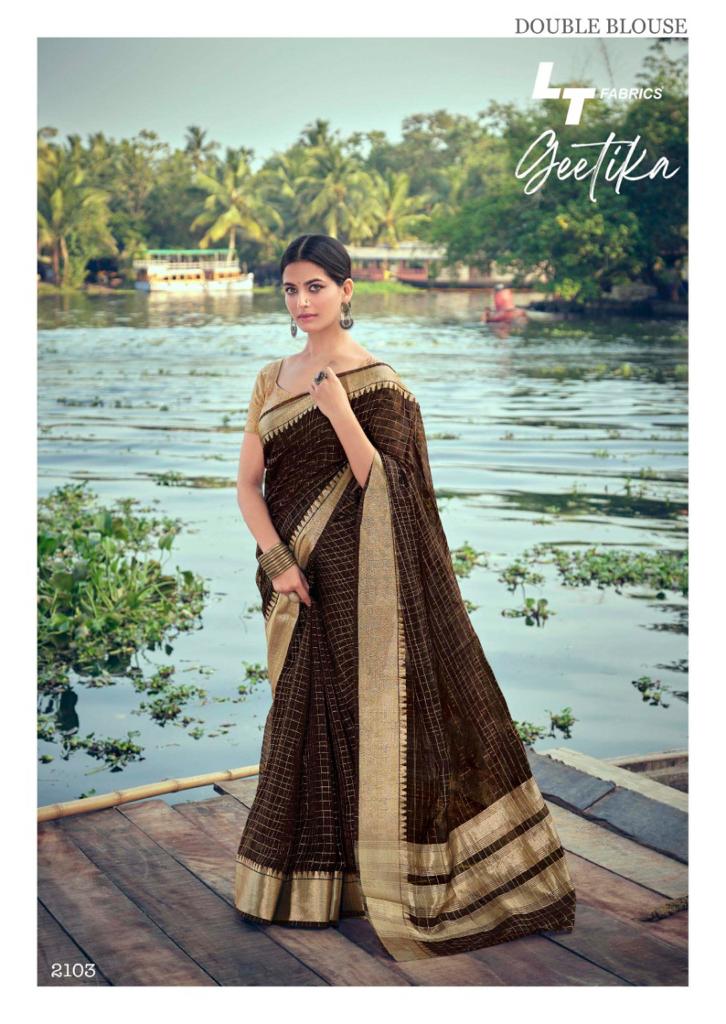 lt fashion geetika kora silk gorgeous look saree catalog