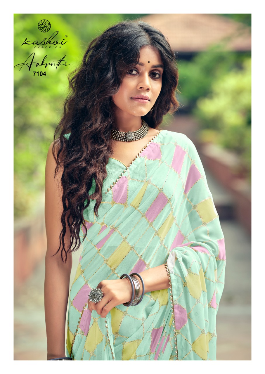 lt kashvi creation aakruthi georgette exclusive print saree catalog