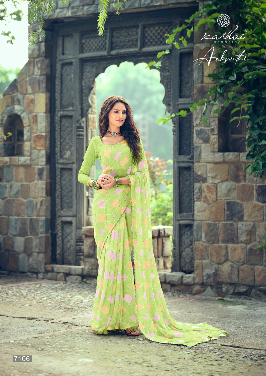 lt kashvi creation aakruthi georgette exclusive print saree catalog