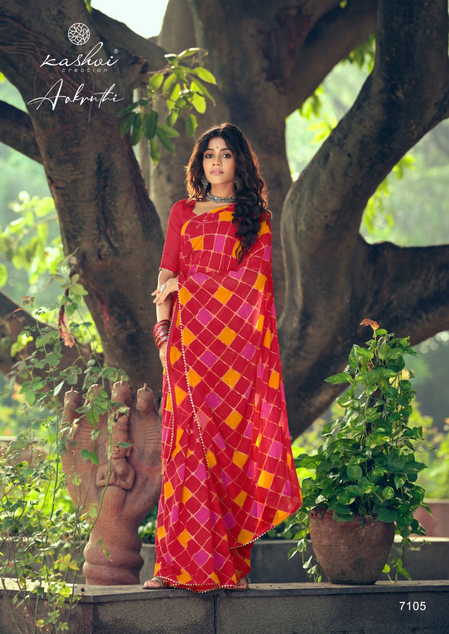 lt kashvi creation aakruthi georgette exclusive print saree catalog