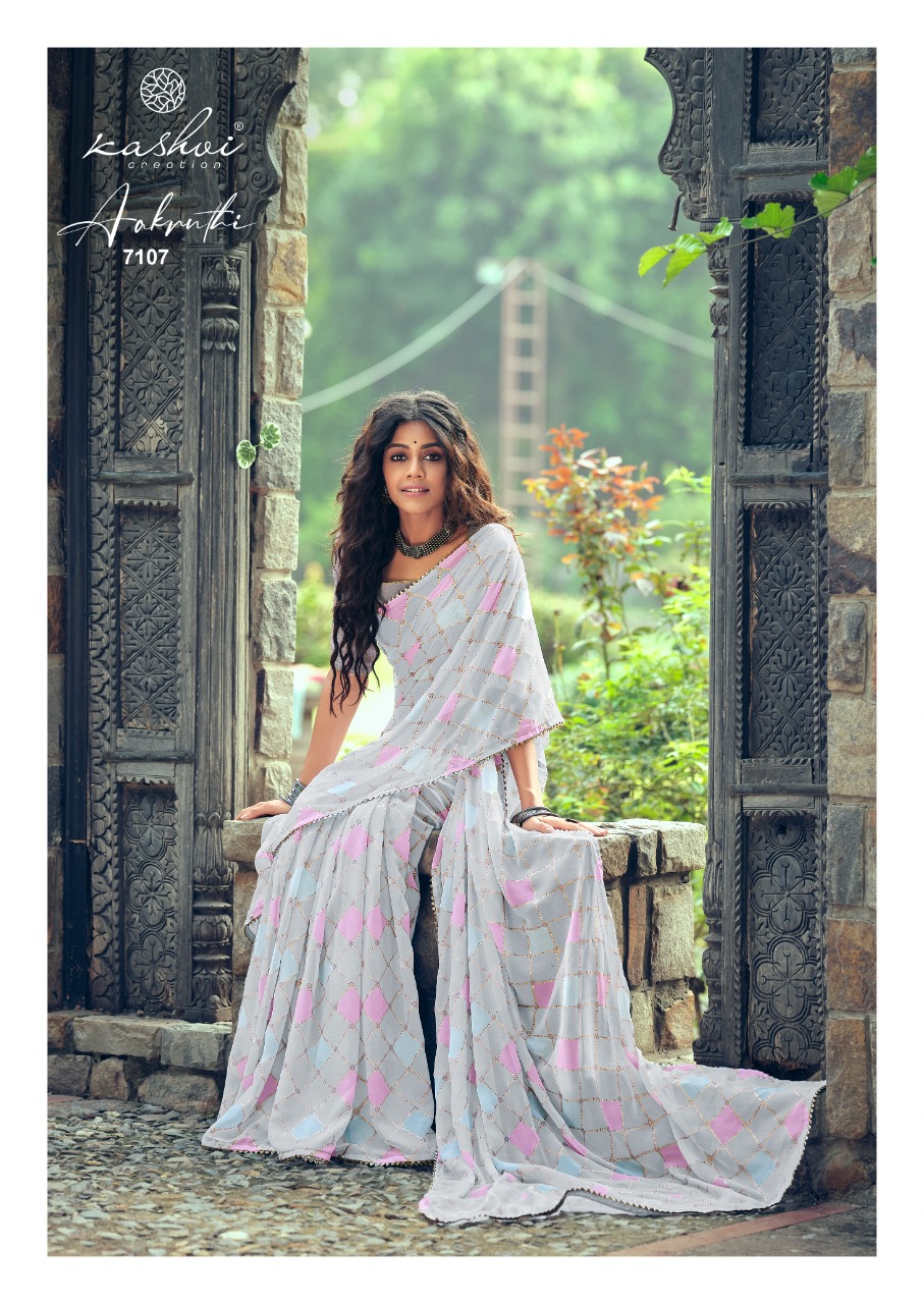 lt kashvi creation aakruthi georgette exclusive print saree catalog