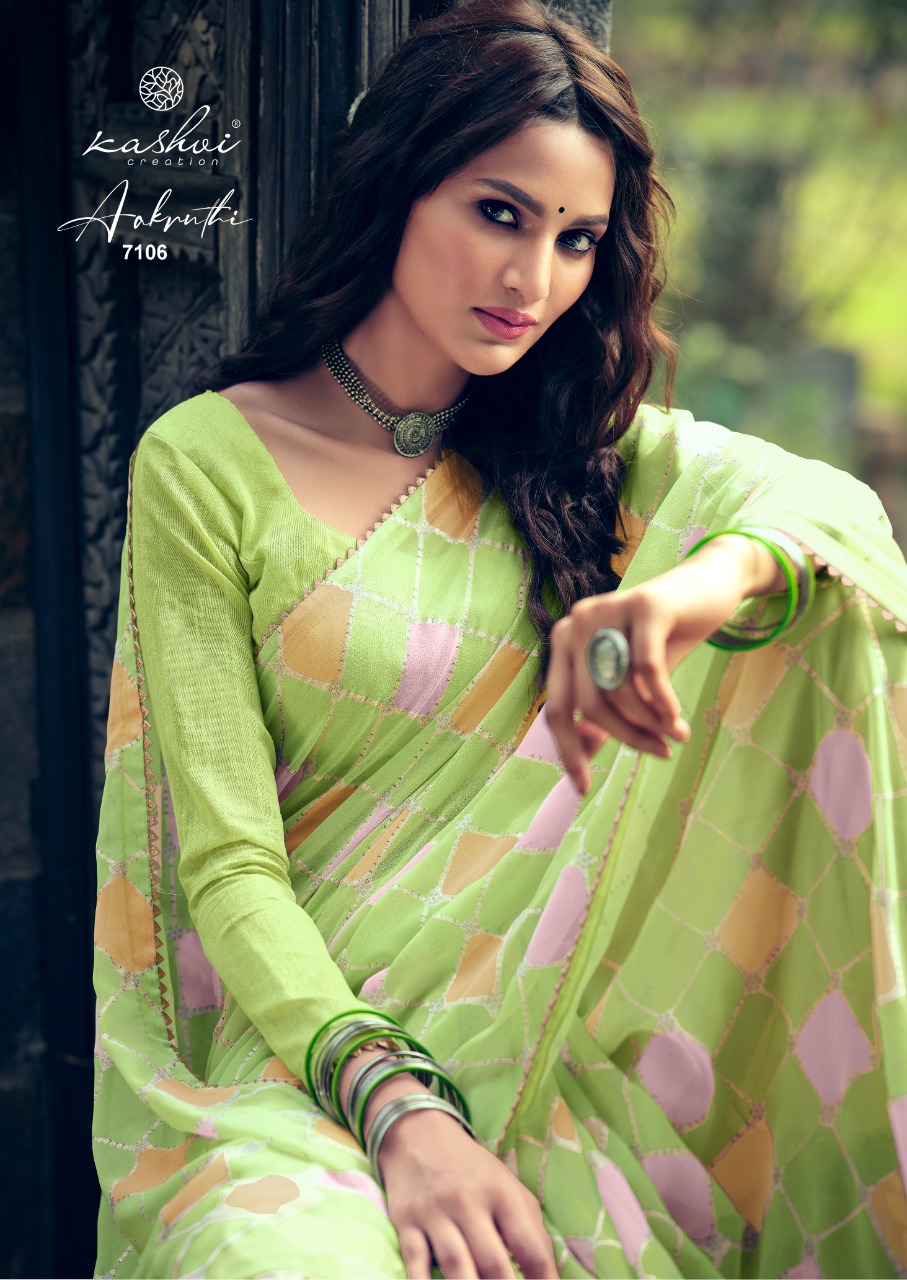 lt kashvi creation aakruthi georgette exclusive print saree catalog