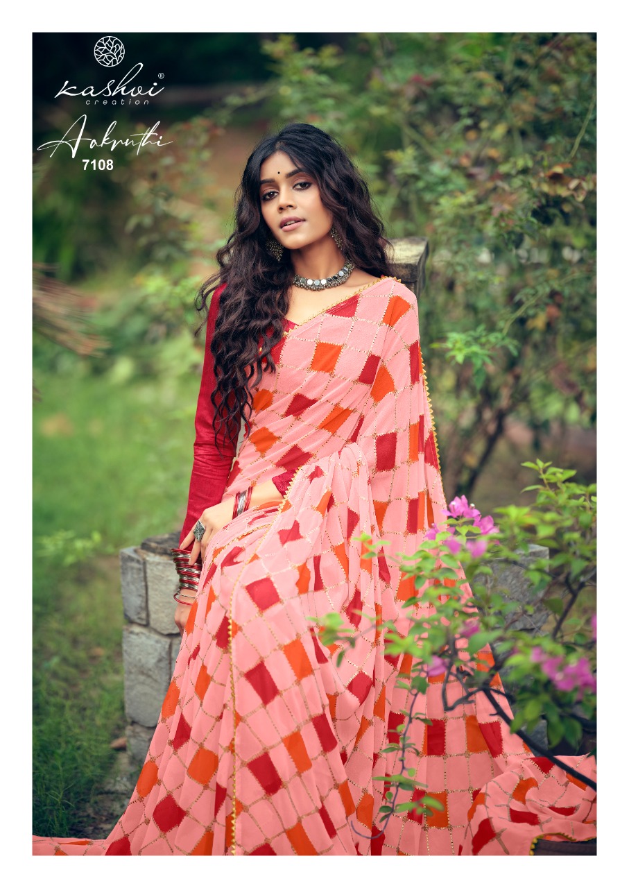 lt kashvi creation aakruthi georgette exclusive print saree catalog