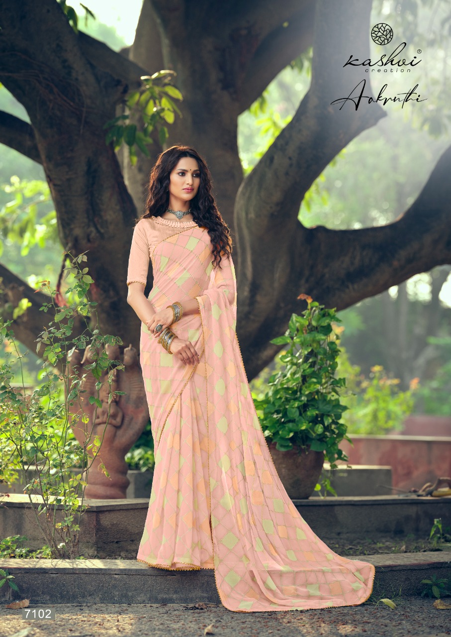 lt kashvi creation aakruthi georgette exclusive print saree catalog