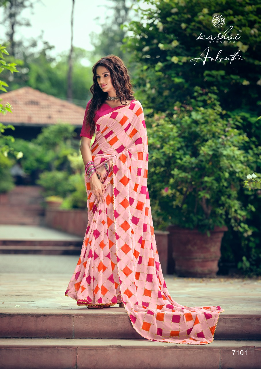 lt kashvi creation aakruthi georgette exclusive print saree catalog