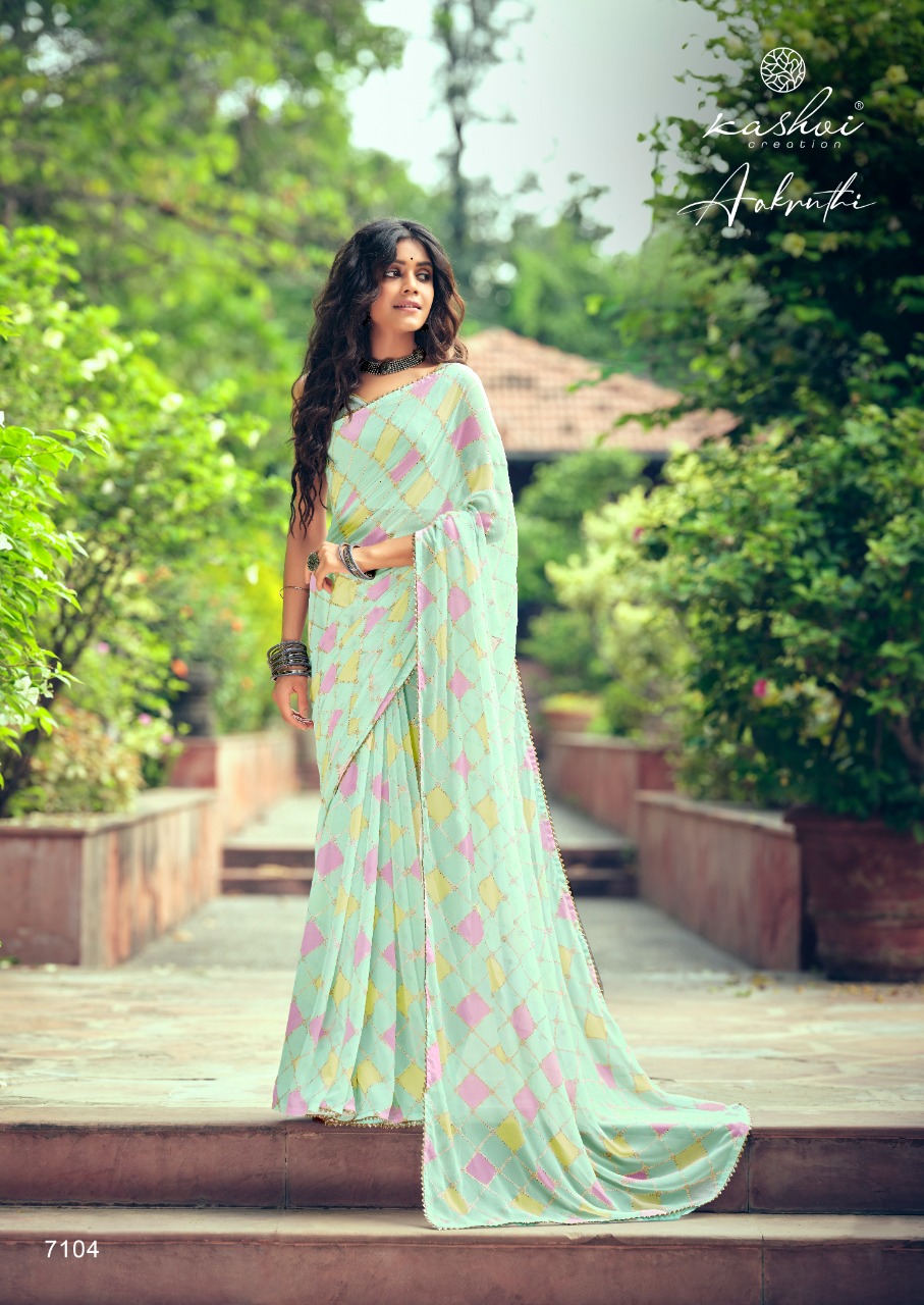 lt kashvi creation aakruthi georgette exclusive print saree catalog