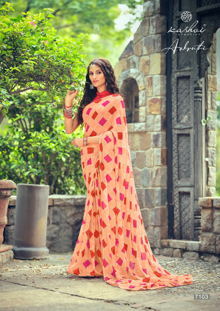 lt kashvi creation aakruthi georgette exclusive print saree catalog