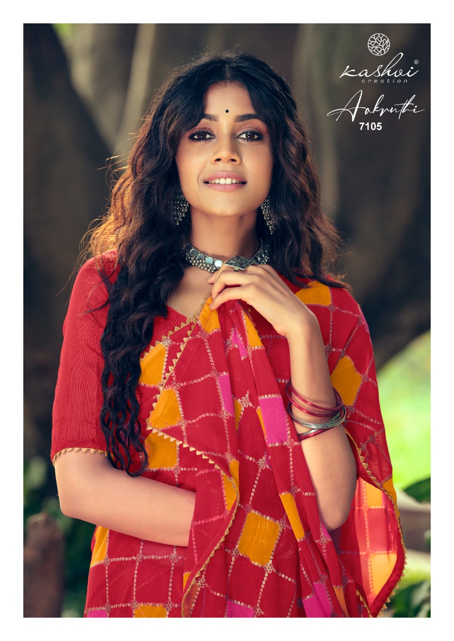 lt kashvi creation aakruthi georgette exclusive print saree catalog