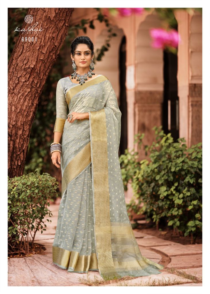 lt kashvi creation ardhangini tissue catchy look saree catalog