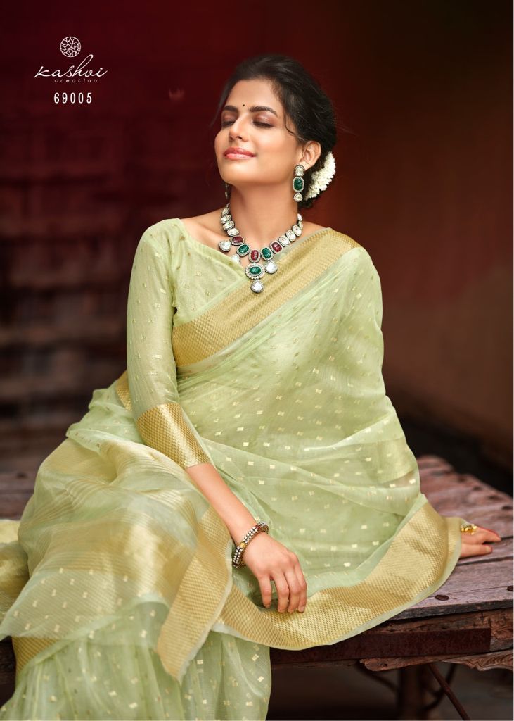 lt kashvi creation ardhangini tissue catchy look saree catalog