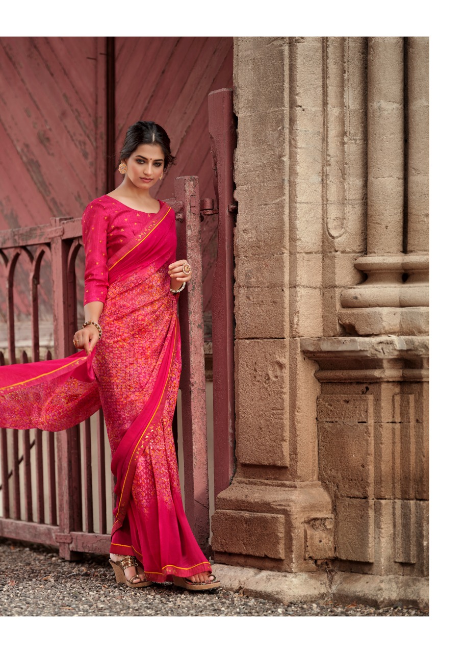 lt kashvi creation jasleen georgget elegant print saree catalog