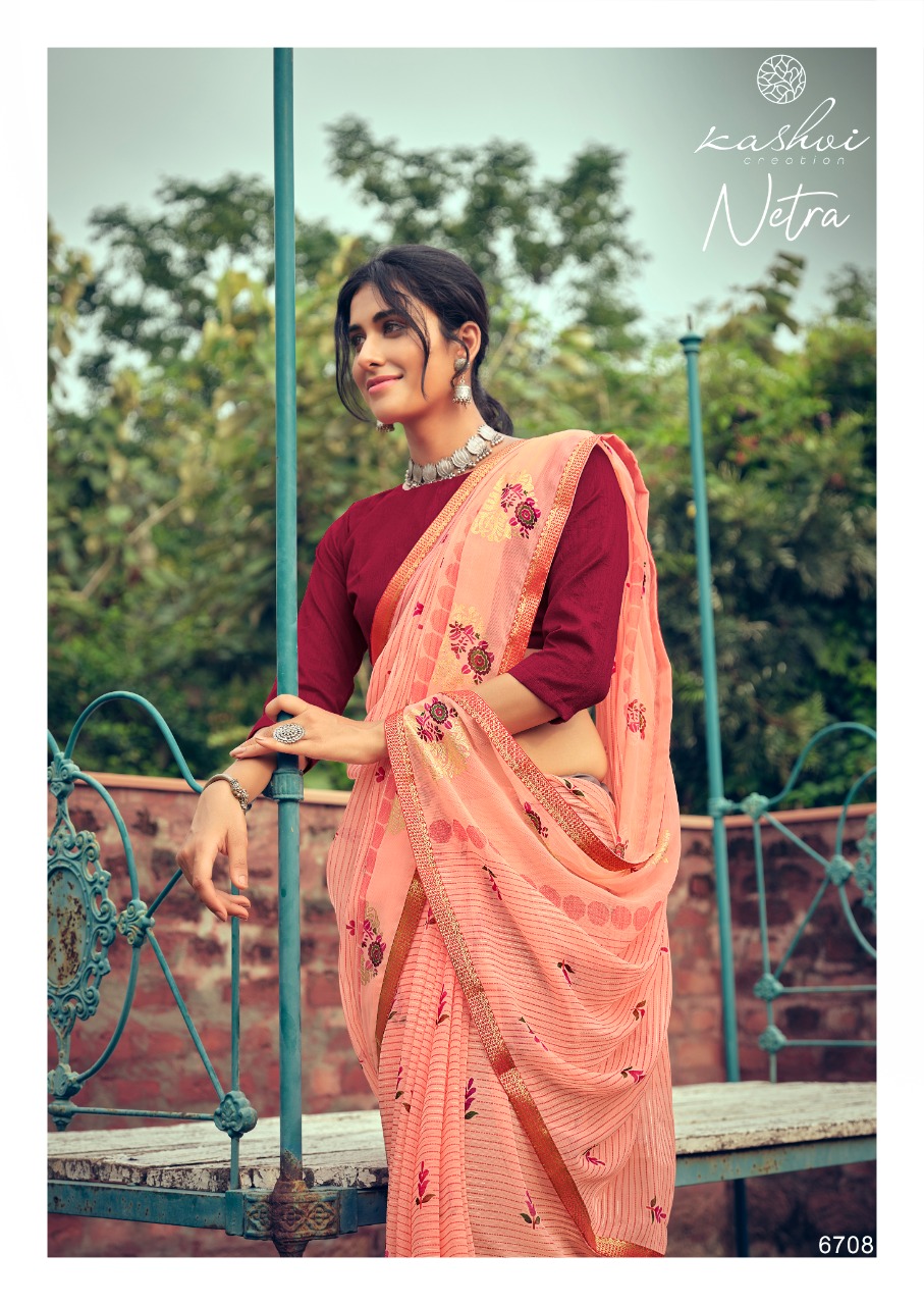 lt kashvi creation netra chiffon elegant saree catalog