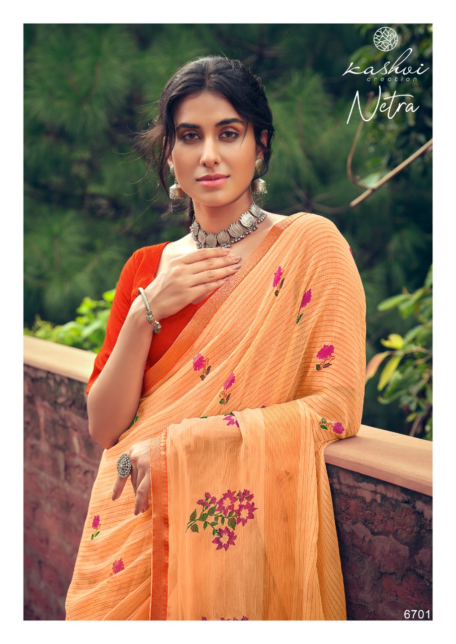 lt kashvi creation netra chiffon elegant saree catalog