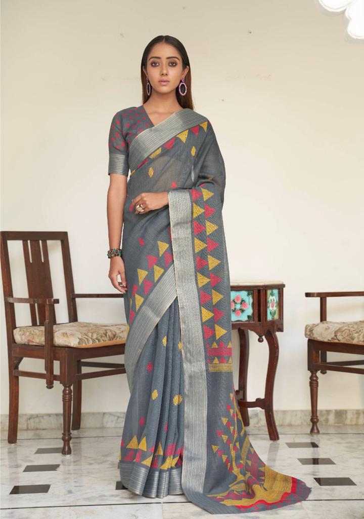 lt kashvi creation ransita linen astonishing saree catalog