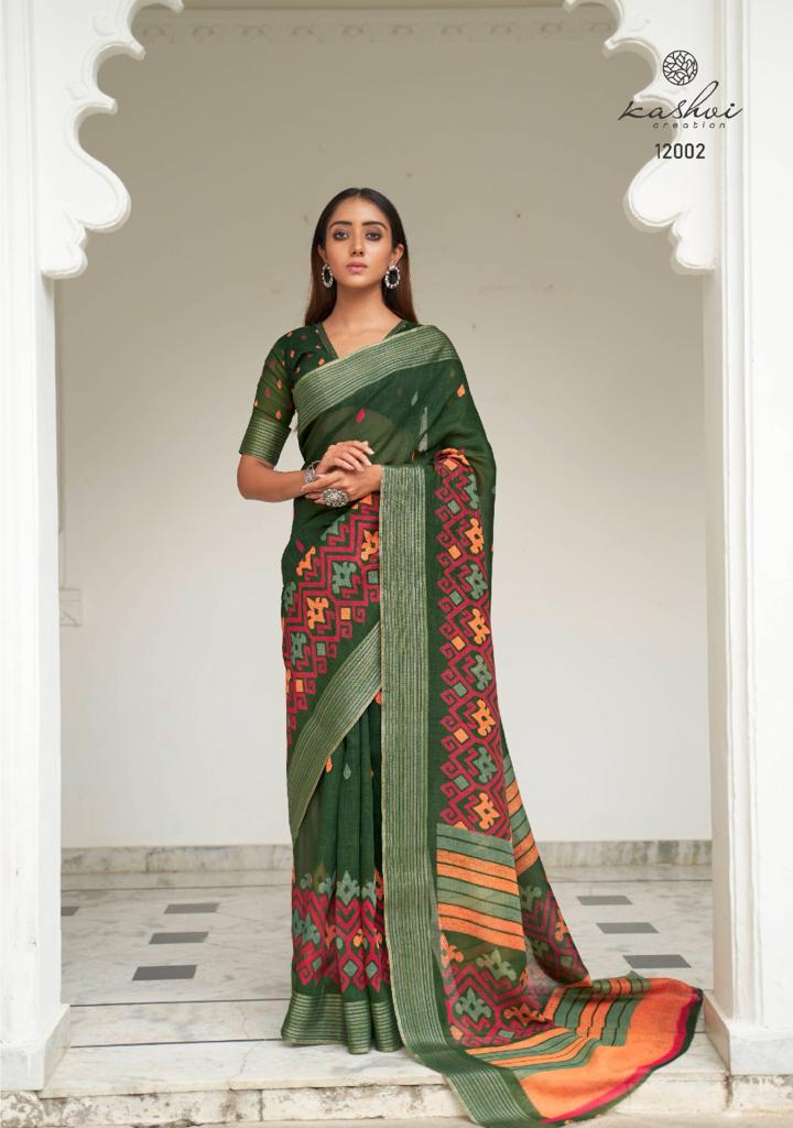 lt kashvi creation ransita linen astonishing saree catalog