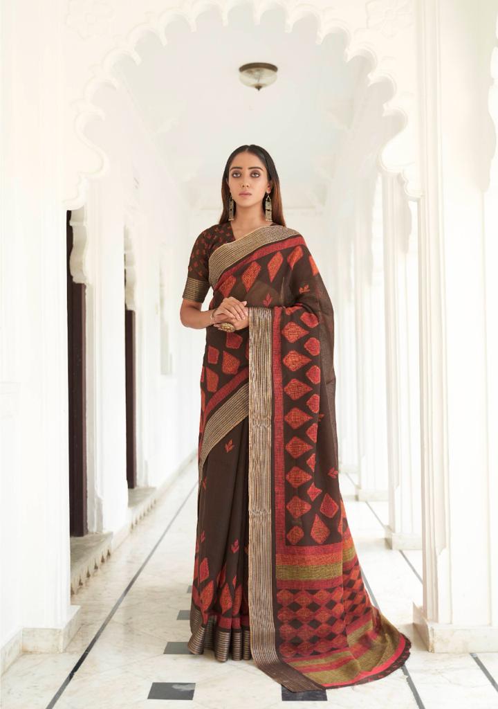 lt kashvi creation ransita linen astonishing saree catalog