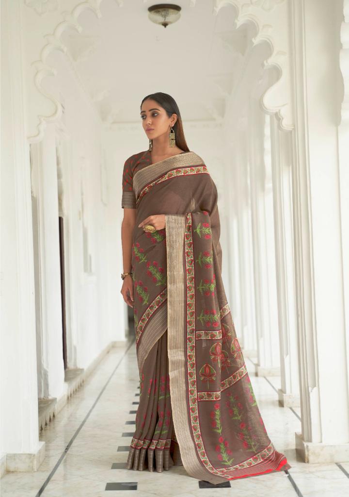 lt kashvi creation ransita linen astonishing saree catalog