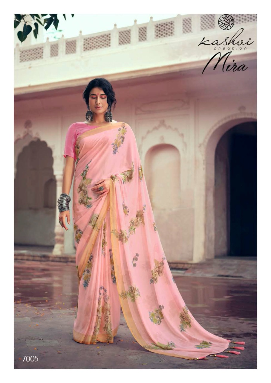 lt kashvi creation RimZim With Zari Bordar georgget elegant print saree catalog