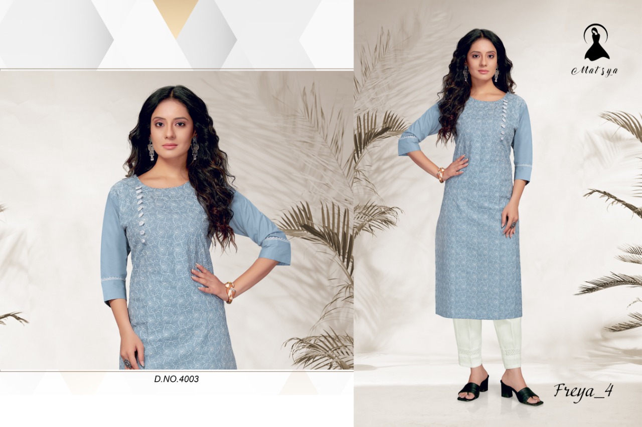 matsya freya vol 4 cotton authentic fabric top with pant catalog