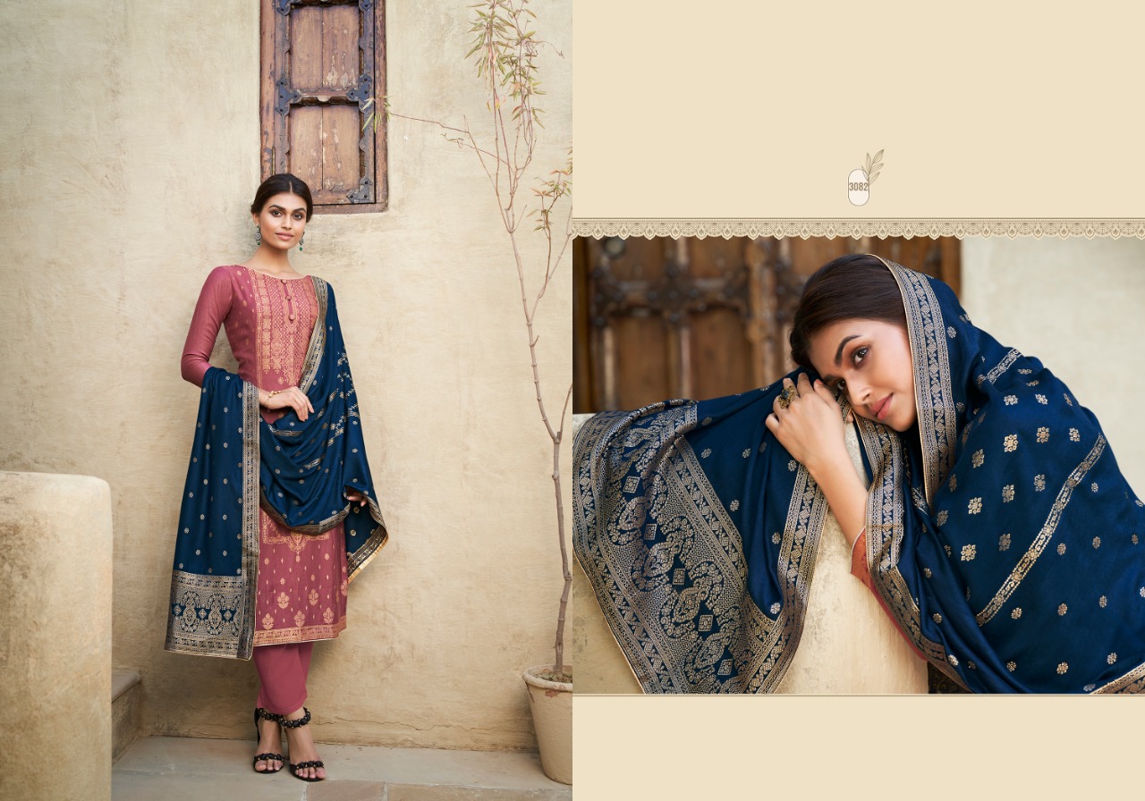 meera trendz charmy saffron pure pashmina elegant look salwar suit catalog