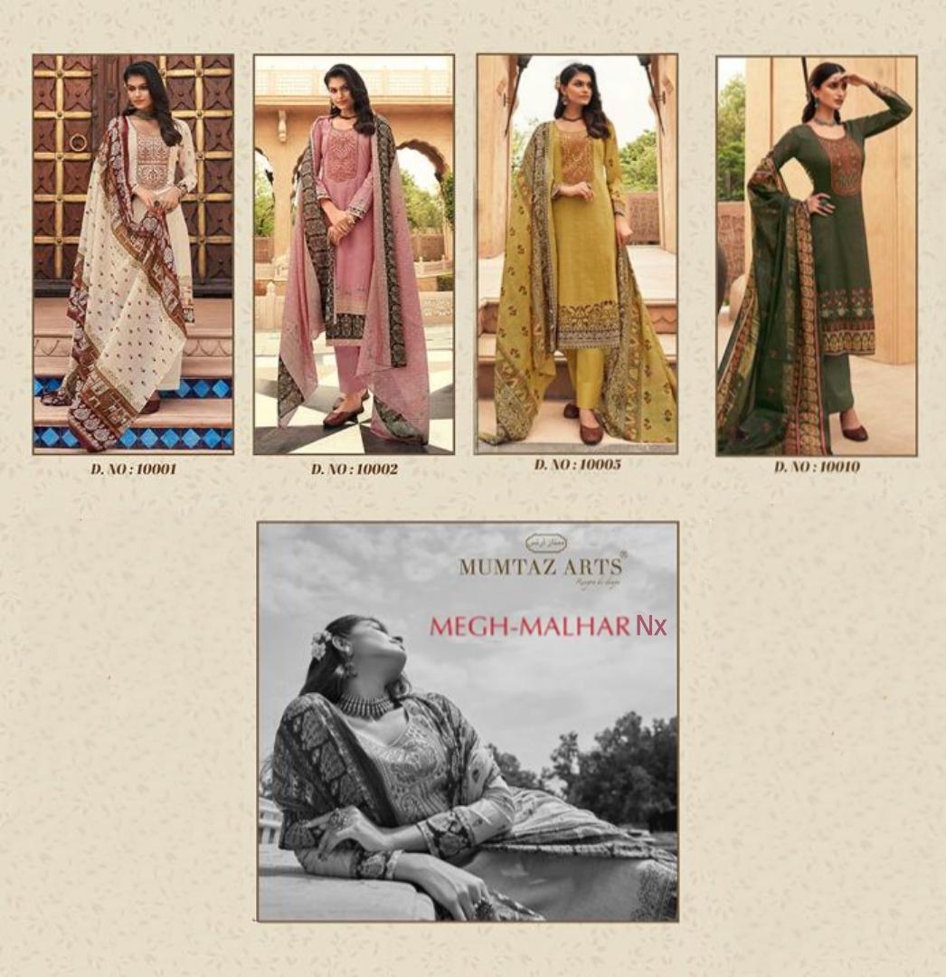 mumtaz arts rango ki duniya megh malhar nx pure lawn cotton elegant Heavy embroidery salwar suit catalog