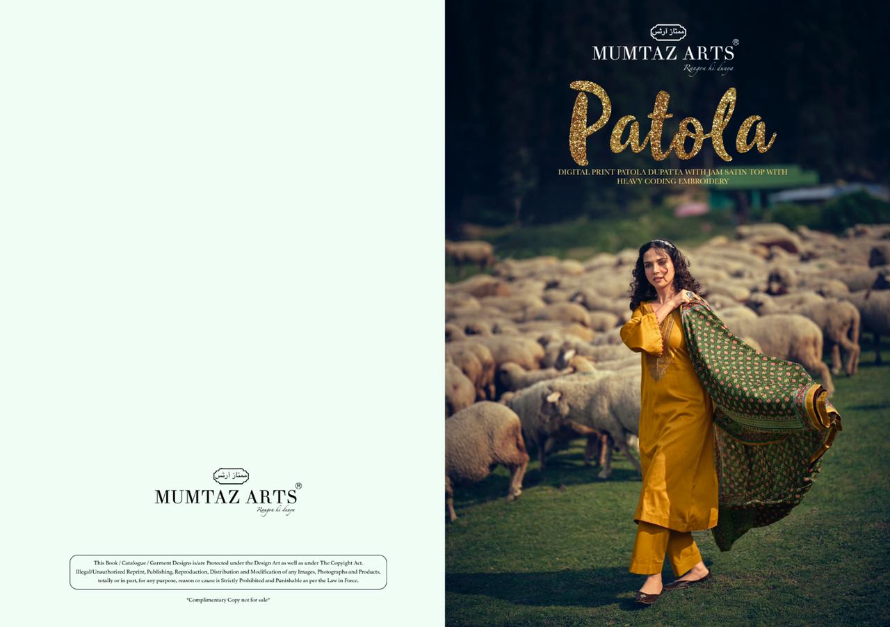 mumtaz arts rango ki duniya patola jam satin elegant salwar suit catalog