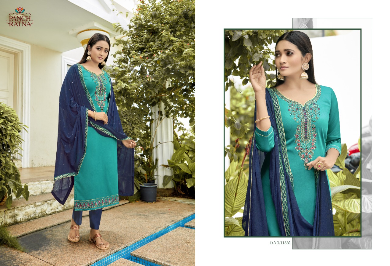 panch ratna glamour jam silk regal look salwar suit catalog