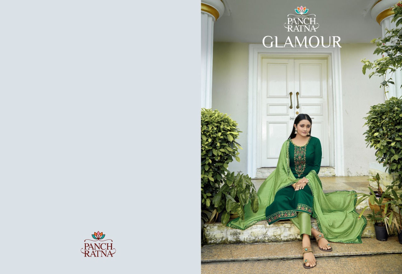 panch ratna glamour jam silk regal look salwar suit catalog