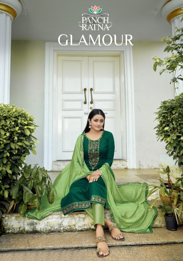 panch ratna glamour jam silk regal look salwar suit catalog