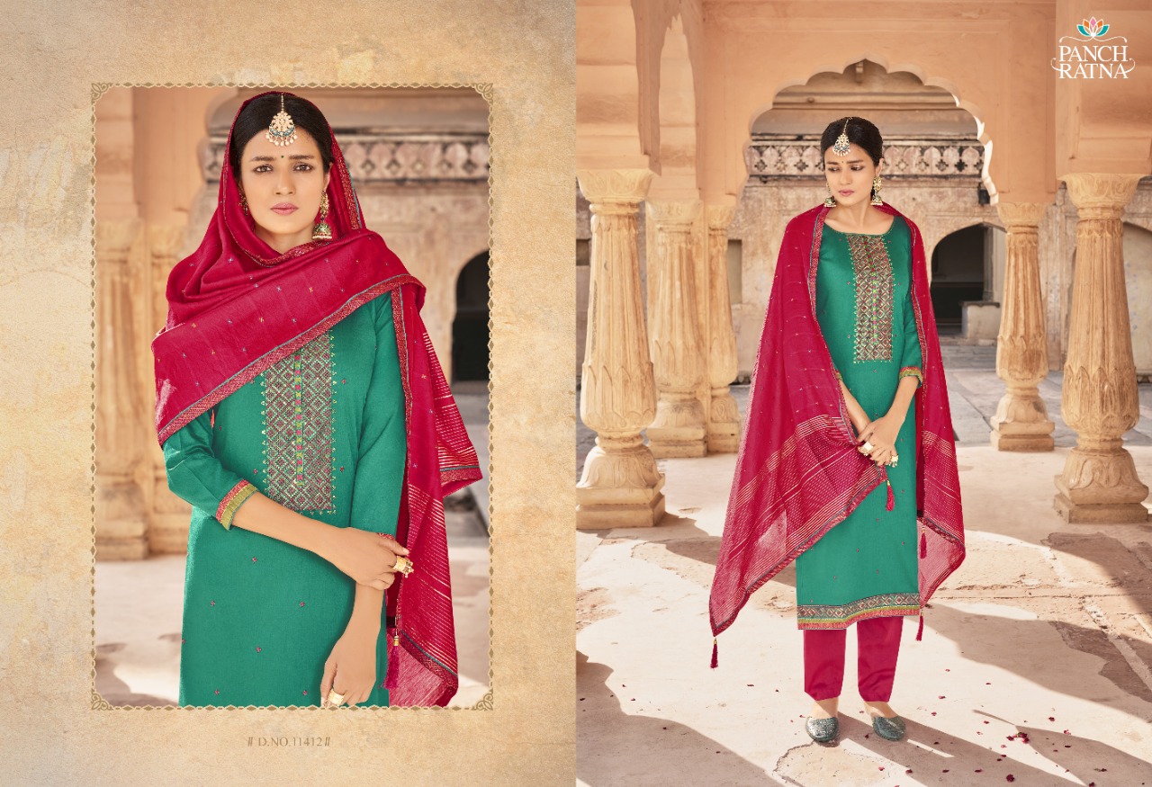 panch ratna nilkamal jam silk attractive salwar suit catalog