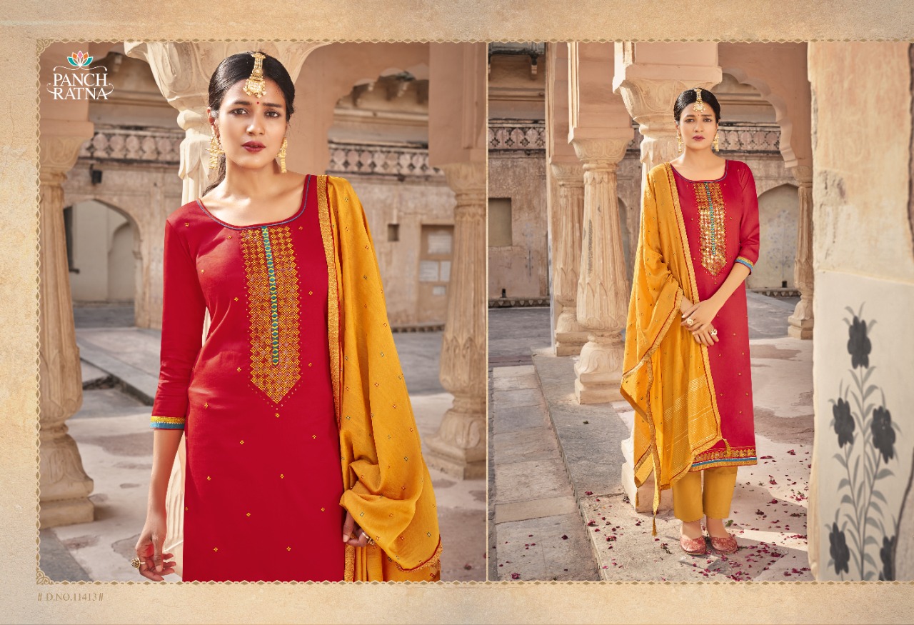 panch ratna nilkamal jam silk attractive salwar suit catalog