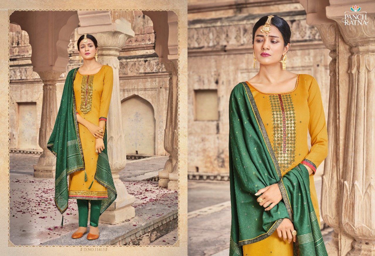 panch ratna nilkamal jam silk attractive salwar suit catalog