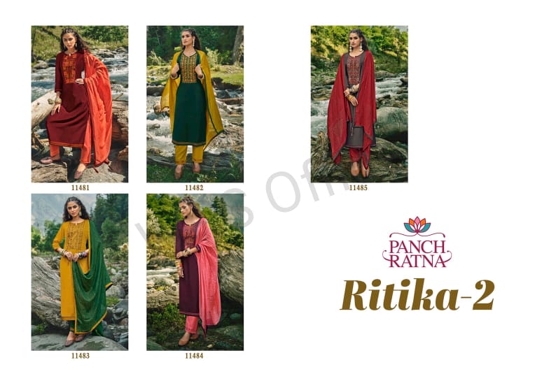 panch ratna ritika 2 silk innovative style salwar suit catalog