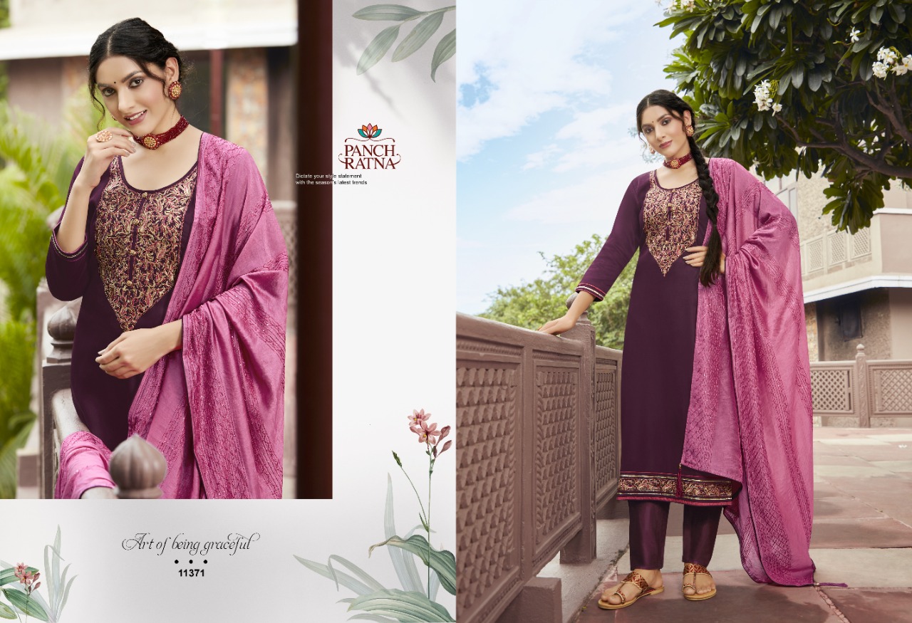 panch ratna royal jam silk regal look salwar suit catalog