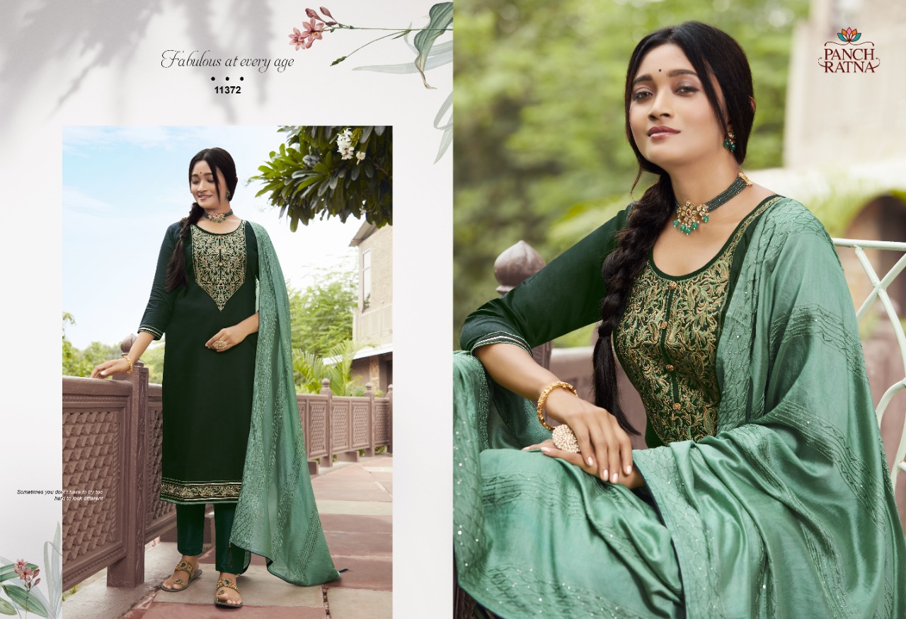 panch ratna royal jam silk regal look salwar suit catalog