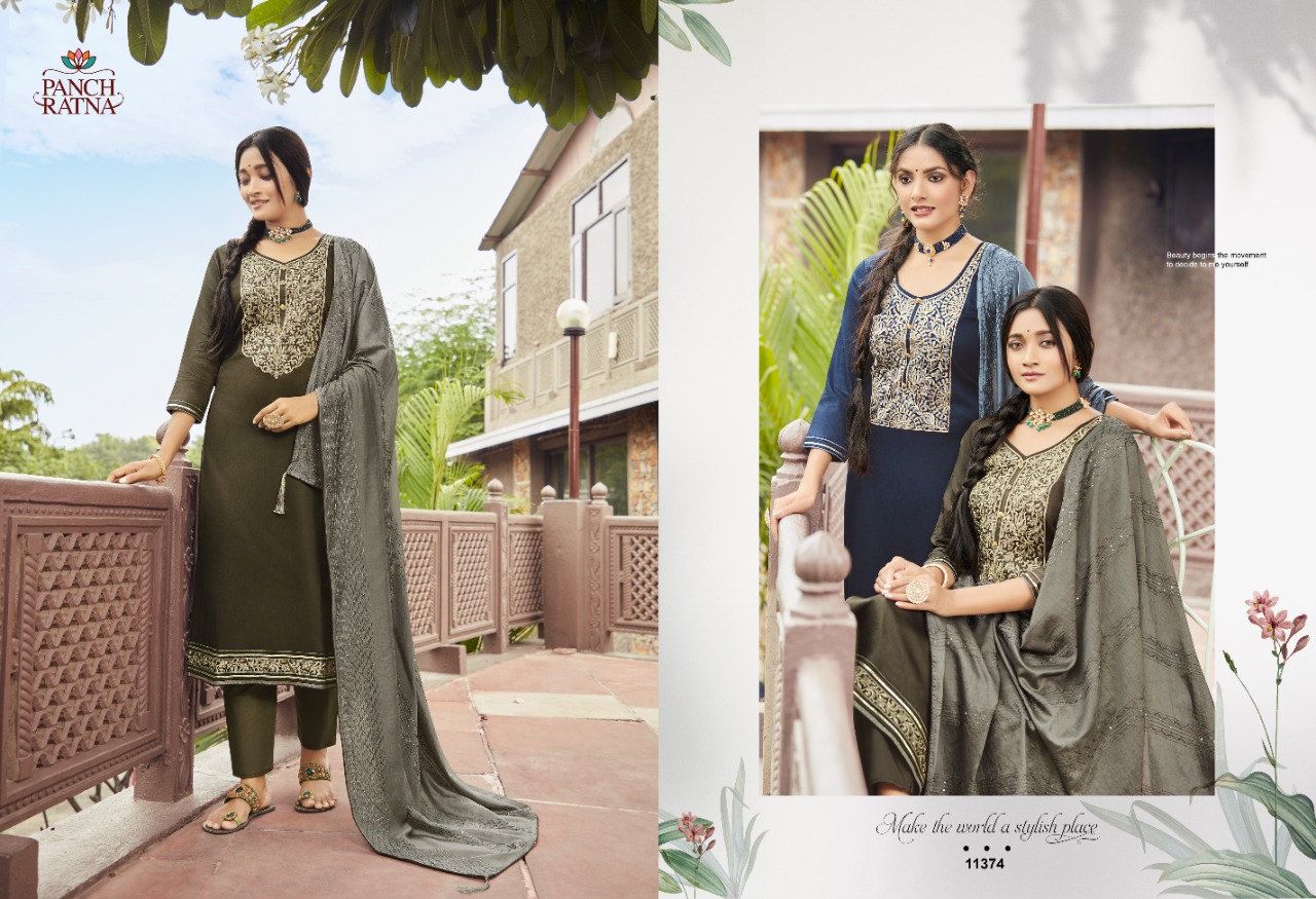 panch ratna royal jam silk regal look salwar suit catalog