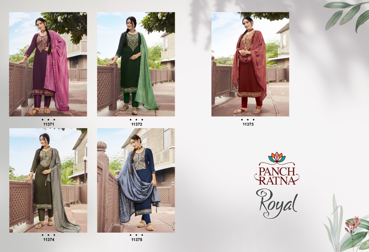 panch ratna royal jam silk regal look salwar suit catalog