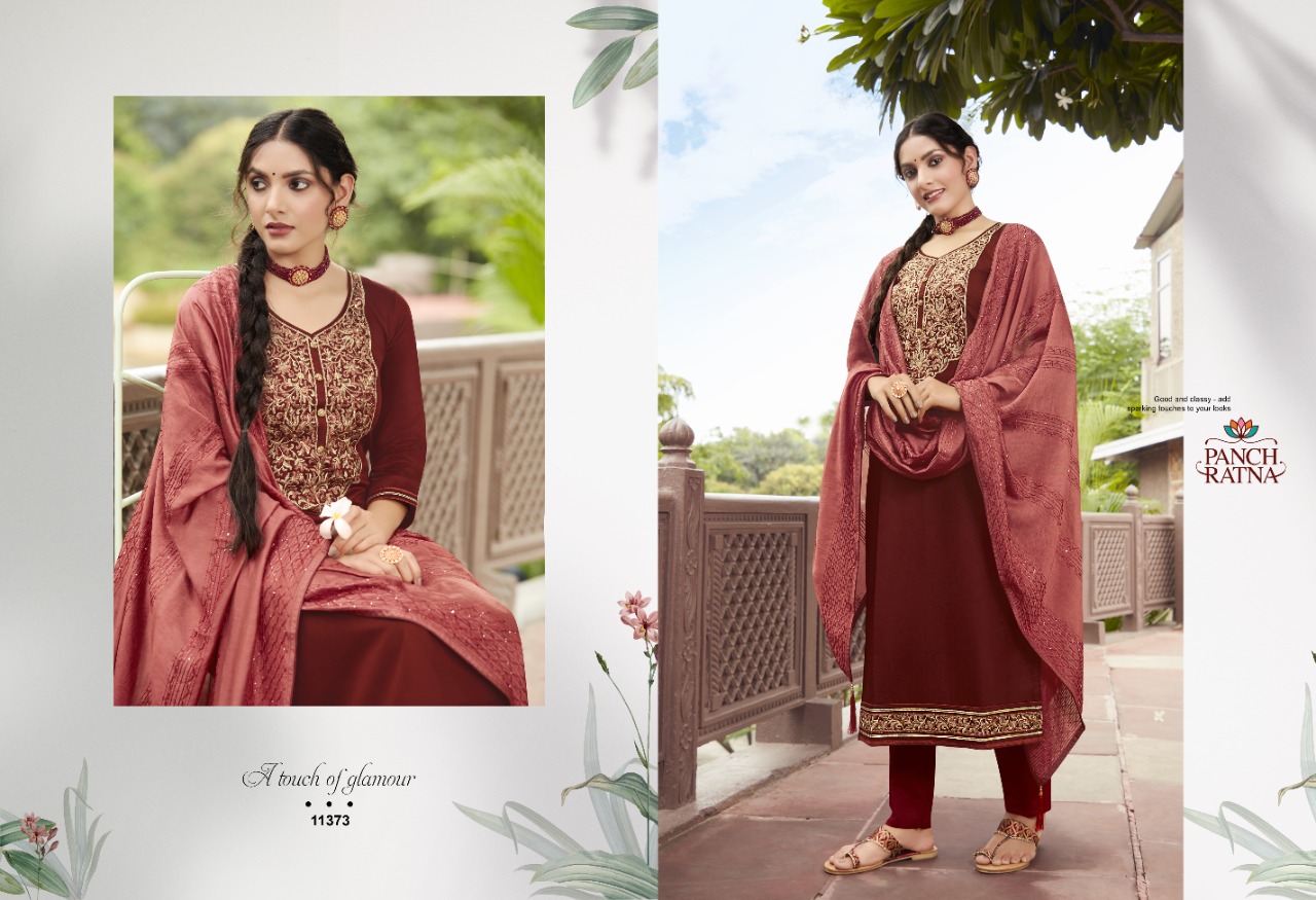 panch ratna royal jam silk regal look salwar suit catalog