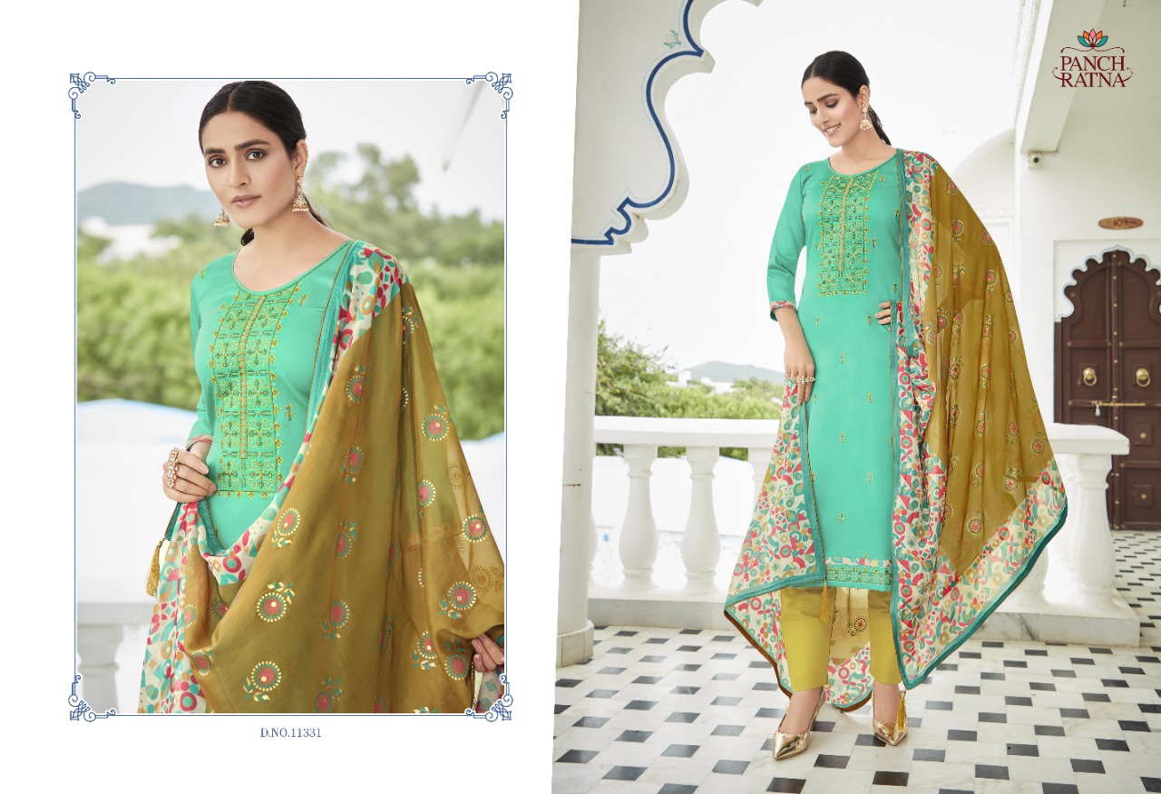 panch ratna ruaab rayon gorgeous look salwar suit catalog