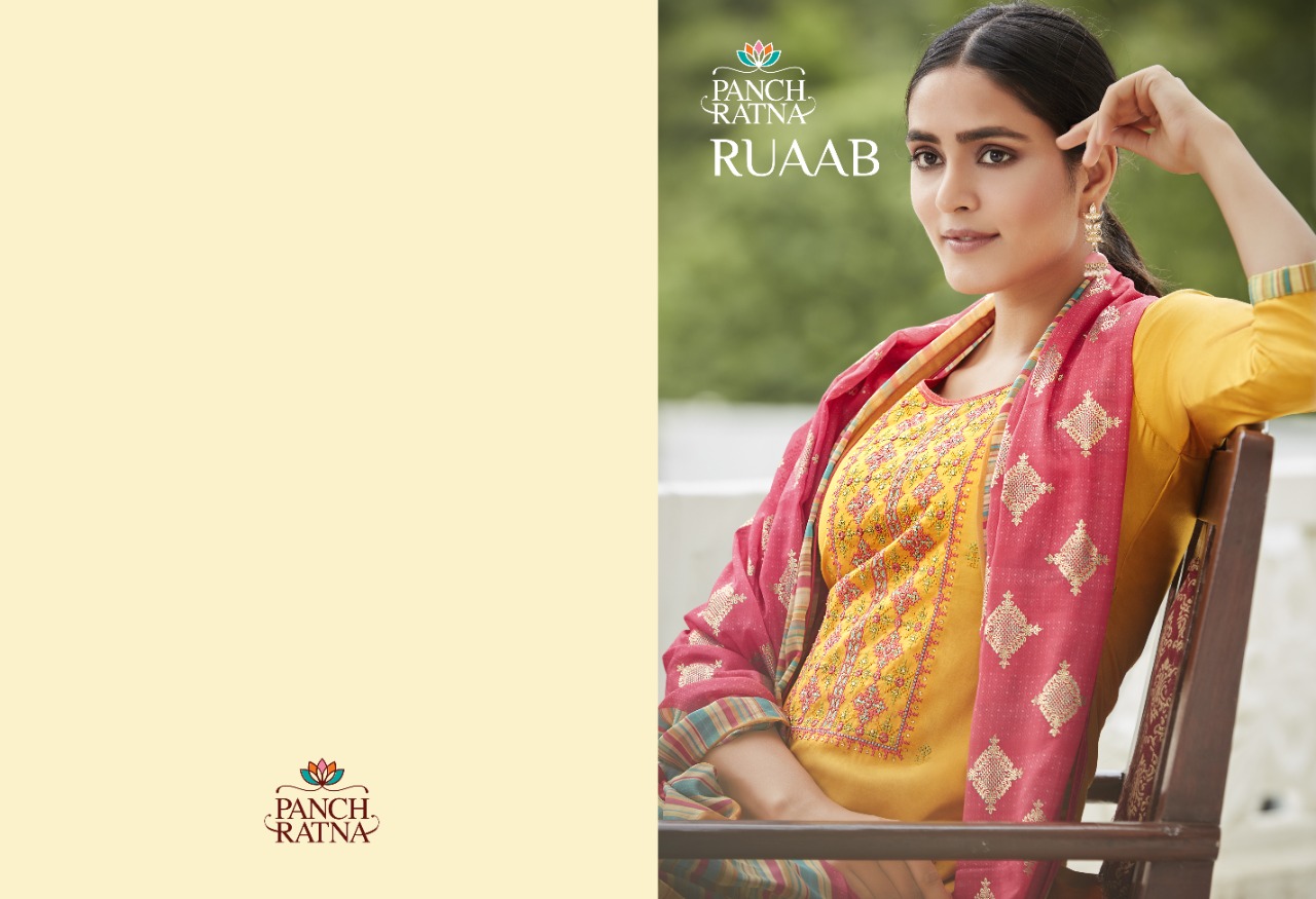 panch ratna ruaab rayon gorgeous look salwar suit catalog