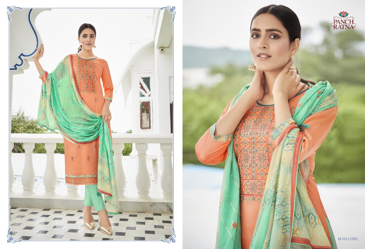 panch ratna ruaab rayon gorgeous look salwar suit catalog